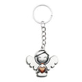 Acrylic Angel Heart Keychain Silver Ring Flat Charm view 6