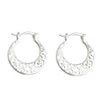 Silver-Tone Openwork Filigree Circular Hoop Earrings Pair view 5