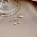 Minimalist Metal Bar Ear Climber Hooks Gold Silver Tones view 4