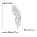 Crystal Feather Brooch in Gold or Silver Tone for Jackets and Scarves view 5