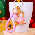 Crystal Snail Keychains With Enamel Shells and Optional Wrist Straps view 3