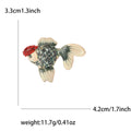 Crystal Covered Goldfish Brooch in Blue Red or Green view 8