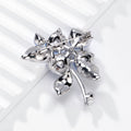 Blue Silver Tone Floral Bouquet Crystal Pearl Look Metal Brooch Pin view 3