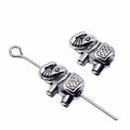 Decorated Elephant Small Hole Metal Bead in Two Finishes view 5