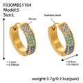 Double Row Multicolor Crystal Hoop Earrings in Three Sizes view 12