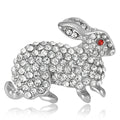 Rhinestone Rabbit Brooch Decorative Metal Pin For Jackets And Lapels view 1