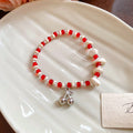 Cherry Charm and Apple Core Beaded Ceramic Stretch Bracelets view 6