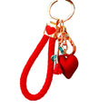 Red Heart and Rose Keychains in Plain and Braided Cord Options view 5