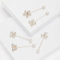 Floral and Butterfly Long Pin Brooch Set Decorative Lapel Pin view 1