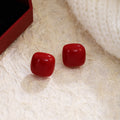 Red Star and Square Stud Earrings in Three Designs view 8