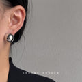 Large Polished Dome Ball Stud Earrings Gold Silver view 3