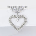 Crystal Open Heart Drop Brooch in Silver or Gold Tone view 2