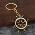 Nautical Anchor and Ship Wheel Zinc Alloy Keychain Pendant