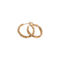 Faceted Metal Hoop Earrings in Gold and Silver Tones view 5