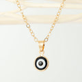 Round Evil Eye Pendant Necklaces in Ten Gold and Silver Tone Designs view 5
