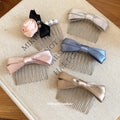 Satin Bow And Rose Pearl Metal Comb Hair Accessories view 4
