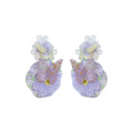 Purple Floral Butterfly Statement Stud Earrings Statement Jewelry view 5