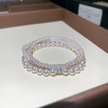 White Faux Pearl Multi-Strand Bracelets Gold Silver Accents view 8