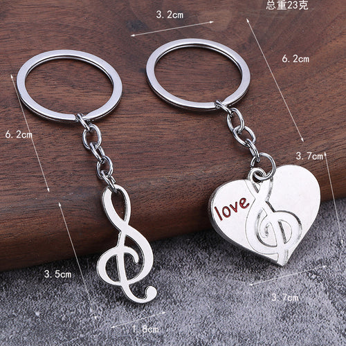 Metal Couple Keychain Pair Valentine Gift Pendant Set