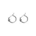 Silver Knot Small Huggie Hoop Earrings Latch Closure Metal view 5