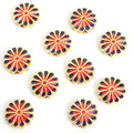 Twelve Petal Enamel Flower Beads in Thirteen Color Patterns view 8