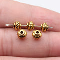 Petal Pattern Round Metal Spacer Beads in Three Finishes view 4