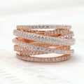 Layered Crisscross Pave Band Ring In Three Metal Tones view 7