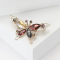 Open Wing Marquise Crystal Butterfly Brooch in Brown or Gray view 3