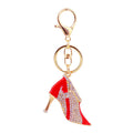 Rhinestone High Heel Shoe Keychain with Split Ring and Lobster Clasp view 5