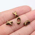 Crossed Band X Large Hole Bead in 4 Metal Finishes for Jewelry Making view 6
