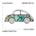 Abalone Shell Pattern Car Brooch with Crystal Wheels view 5