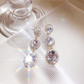 Emerald Green and Orange Triple Oval Crystal Look Earrings view 3