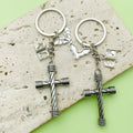 Cross and Angel Charm Keychains in 15 Pictured Variations for Bags and Keys view 2