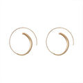 Slim Matte Gold Tone Open Hoop Earrings Fashion Jewelry Accessories view 5