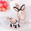 Jeweled Donkey Keychains with Bare Braided Wrist Loop Options view 8