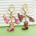 Western Cowboy Charm Keychains Featuring Silver Heart Across 30 Pictured Variations view 4