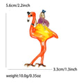 Flamingo Rider Enamel Brooch With Seated Figure in Pink or Orange view 7