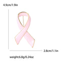 Enamel Awareness Ribbon Brooch Gold Edge Yellow Pink view 4
