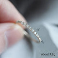Minimalist CZ Half Eternity Band Ring Gold White Gold 6-10 view 4