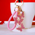 Three Butterfly Keychains with Plain Cord and Braided Loop Options view 4