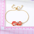 Gold Tone Crystal Double Snake Adjustable Slider Bracelets view 5
