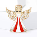 Enamel Angel Brooch in Black and Gold Tone Styles for Jackets and Scarves view 7