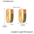 Double Row Crystal U Hoop Earrings in Seven Colorways view 10