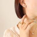 Butterfly White Shell Pendant Necklace Gold Rose Gold view 1