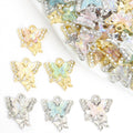 Crystal-Accented Gold Silver Butterfly Alloy Charms in 6 Styles view 1