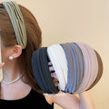 Wide Pleated Fabric Headband Deep Coffee Black 2 Colors view 1