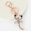 Rose Gold Rhinestone Scorpion Keychain Metal Insect Charm view 1