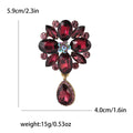 Crystal Flower Cluster Brooch With Teardrop in Eight Colors view 12