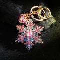 Transparent Crystal Snowflake and Small Jeweled Snowflake Keychains view 3