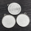 Plain Round Pendant Cabochon Settings in Two Antique Finishes view 2